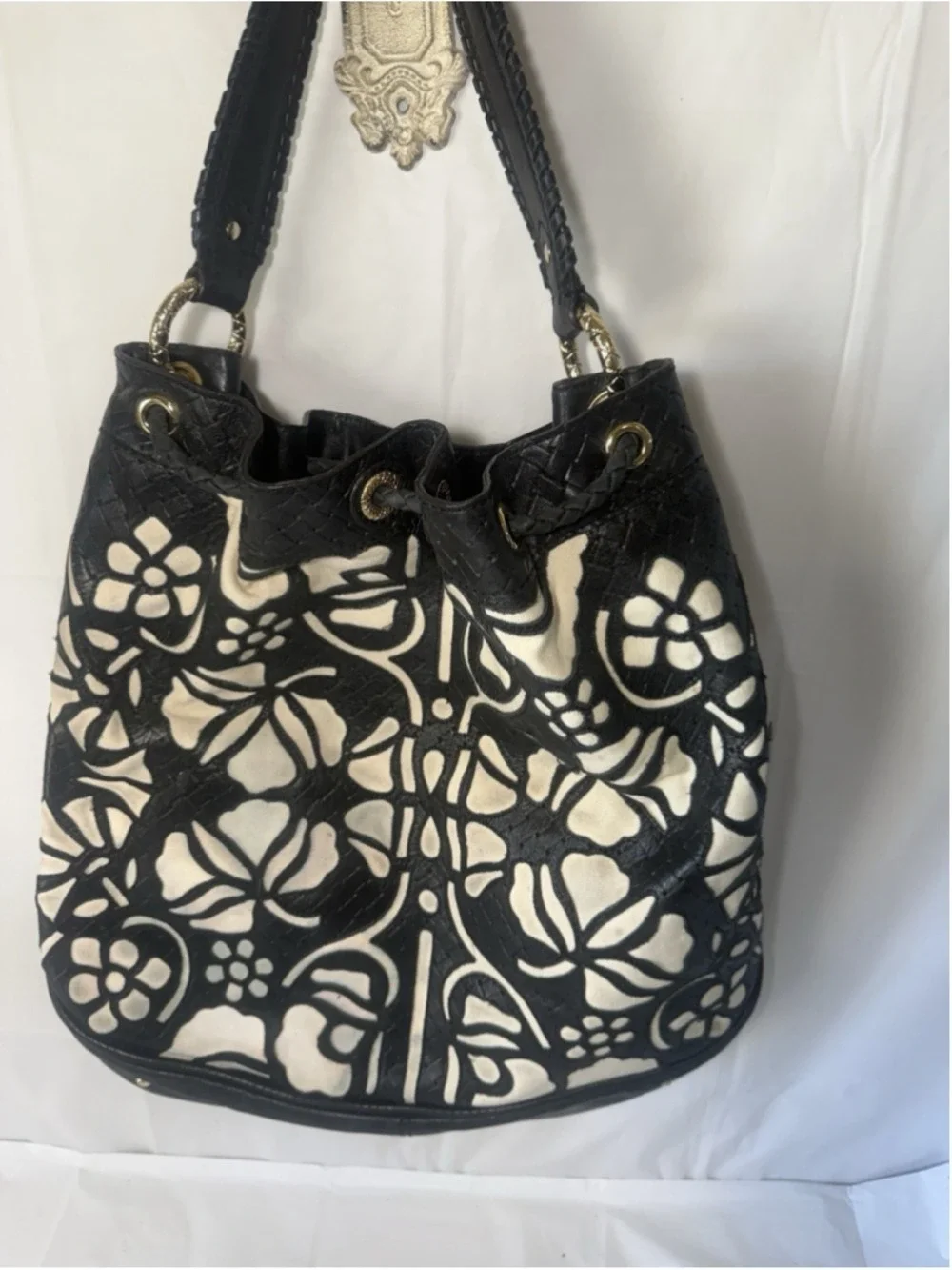 Antonio Melani Hobo Boho Bag canvas and leather shoulder bag Bohemian